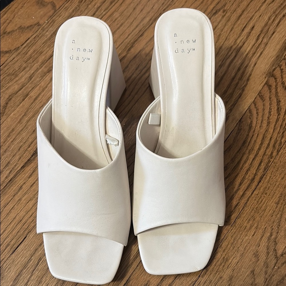 A New Day Women's Cream Wedge Sandals